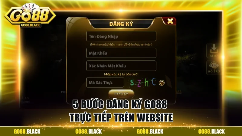 5 bước đăng ký GO88 trực tiếp trên Website