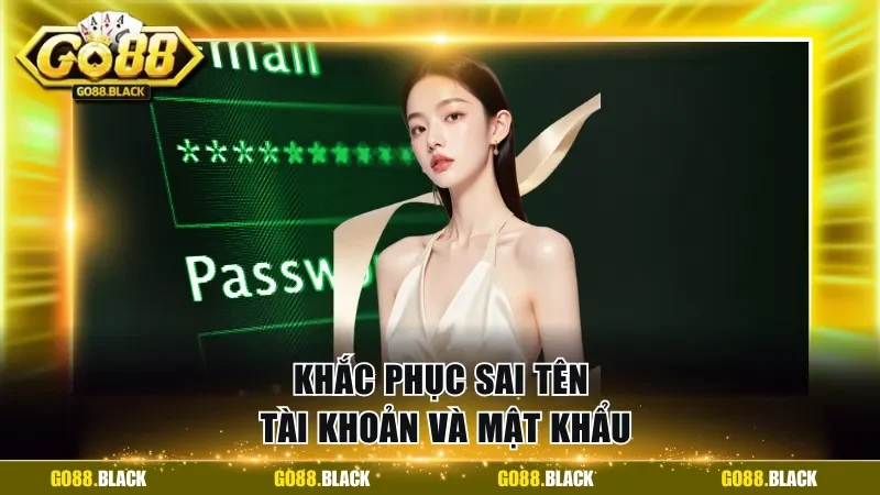 Khắc phục sai tên tài khoản và mật khẩu